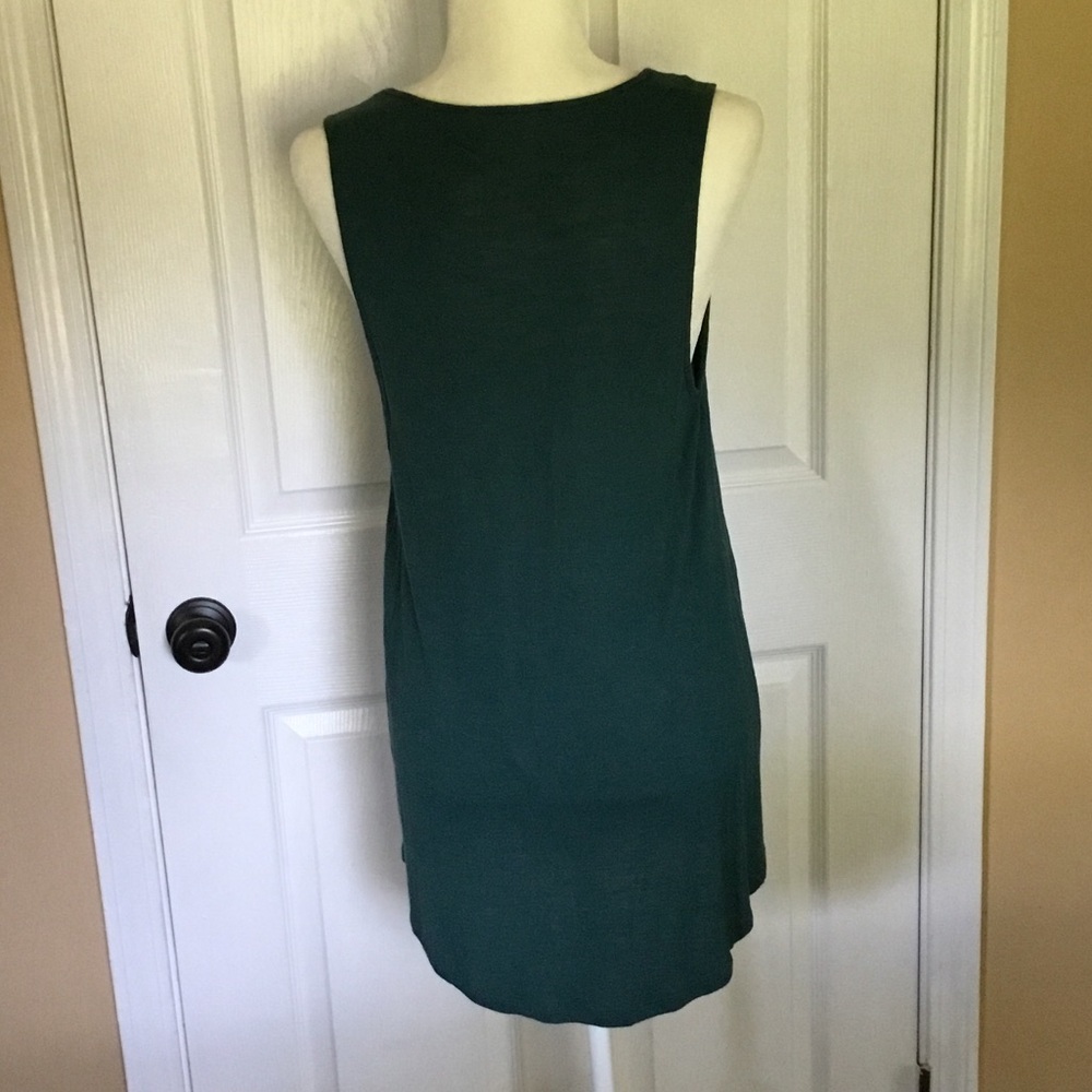 Merona Dark Green Cottage Lace trim Fairycore Sleeveless Tank Size XL - Picture 5 of 8